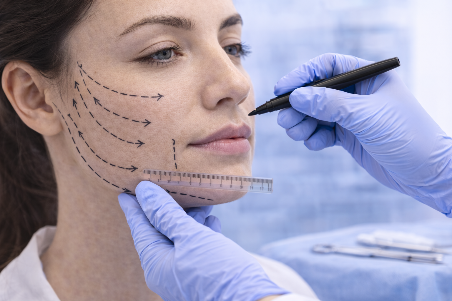 Yüz Germe için klinik ortam konsept görseli